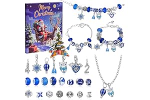 Hysagtek Kalendarz adwentowy z biżuterią 2025 – kalendarz bożonarodzeniowy, bransoletka, kalendarz adwentowy na 24 dni, prezent DIY, prezent na Boże Narodzenie, zestaw bransoletek