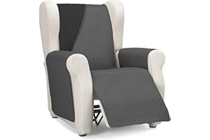 Martina Home Diamond Copridivano imbottito 1 Posto/Relax - Antracite/Nero