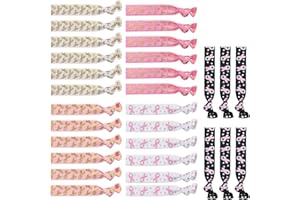 CRAFFANCY 30 PCS Octobre Rose Bracelet, Élastiques Bracelets Cancer du Sein Ruban Rose de Sensibilisation au Cancer Accessoires Decoration 5 Motifs, pour Femme Activités d'intérêt Public ​