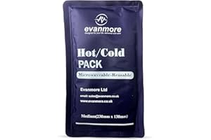 Reusable Hot Cold Gel Pack Packs - Evanmore Ice Heat Therapy Wrap Compress for Pain Relief from Injuries Sprains Inflammation, Headaches Muscle Pains Microwave Freezer 13 x 23cm (2)