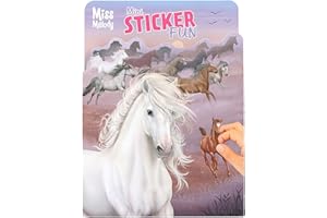 Depesche 12465 Miss Melody Mini Sticker Fun - Libro di adesivi con 12 pagine di sfondo da disegnare da soli, inclusi 7 fogli di adesivi
