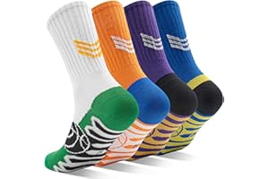 DECOVICI Sportsocken Kinder 4/8 Paar, Basketball Socken für Jungen Mädchen 6-16 Jahre Fussball Laufsocken Trainer Tennis Schule Wandern Socken