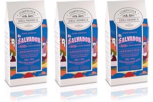 CAFFÈ CORSINI 1950 Caffè Corsini Compagnia dell'Arabica Caffè El Salvador 100% Arabica Caffè Torrefatto e Macinato Speziato e Agrumato Monorigine El Salvador - Pacco da 3 x 250 g