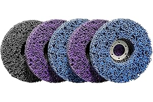 BRESUCNY 5 Pezzi Dischi Abrasivi CSD, 115 mm Disco di Pulizia, Smerigliatrice Angolare Set di Dischi per la Pulizia, per la pulizia, disco in tessuto di nylon, ruggine per smerigliatrici angolari