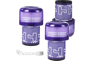 BUCOMTU Filtro para Dyson V12, 3 Piezas Filtro para Dyson V12 para aspiradora V12 Absolute, Lavable con agua,Replacement Part # 971517-01