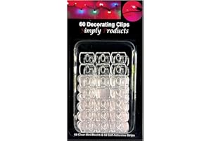 Simply Products 60pc Clear Decorating Hooks with Self Adhesive Pads, Multi-Function Decoration Hanging Clip for Home, Office, School (1pk, Clear)