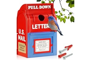 Muldale US Postbox Birdhouse - Traditional American Letter Box Robin Nesting Box - Bird Boxes - UV Resistant Resin Nest House