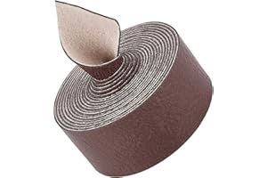 GORGECRAFT 2 m X 25 mm Cinturino in Pelle di Bufalo Marrone Scuro Opaco Finta Grana Cinturino Piatto in Pelle Rotolo di Cinturino in Pelle su Un Lato Rotolo Forniture in Pelle Sintetica per Collane