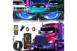 ONHERM 2 Stück Devil Eyes Light For LKW, Cars LED Auge Lichter (120*595mm), Programmierbare Flexible LED-Panel, Fernbedienung & Bluetooth APP-Steuerung, Geeignet für Autos, LKWs, Party, Billboard, Geschenke