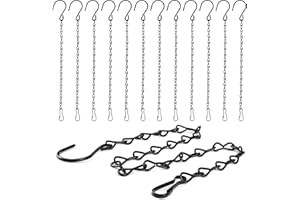YILIYA 12er Metallkette Zum Aufhängen, 50cm Blumenampel Ketten, Quesuc Kette Zum Aufhängen Für Windlicht Hängend, Zum Aufhängen Von Vogelhäuschen, Vogelhäuschen, Wildvogelfutter, Blumenampeln, Laternen