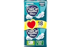 EVERY DAY EveryDay Sensitive Cotton - Compresas Ultra con alas, filtrante con algodón, 18 unidades