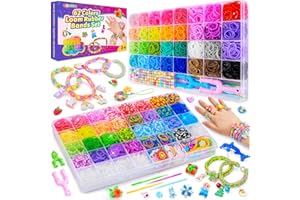 CGBOOM 5000+ Loom Bänder Set, 62 Farben 2 Boxen Loom Bänder Gummibänder für Armbänder mit Mehr Zubehör, Geschenk Mädchen 5 6 7 8 9 10 Jahre, Geburtstagsgeschenk Mädchen Bastelset Kinder
