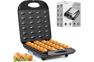 ‎LEHMANN Lehmann Elektrischer Nussbäcker mit Antihaftbeschichtung | 1700 Watt | Nussmaker für 24 Nusshälften | Backautomat für Nüsse | Nuss Waffeleisen für Oreschki und Nusswaffeln