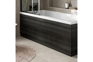 Aurora® Modern 1800mm Front Side MFC Bath Panel 16mm Wooden Panels for Bathroom Baths Soaking Tubs, Adjustable Plinth, Easy to Cut, Charcoal Grey