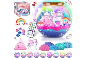 XUNIVERS Cadeaux Licorne,Kit de Terrarium,Bricolage Veilleuse Enfant,Cadeau d'anniversaire pour Filles âgées de 4-12 Ans,Kit de Bricolage éducatif pour Enfants,Kit d'art et d'artisanat pour Enfants