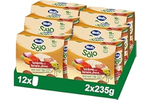 Hero Baby - Tarritos de Verduras con Ternera y Arroz con Trocitos, Sin Sal Añadida, Sin Almidón, Sin Aceite de Palma, Ingredientes 100% Naturales, Para Bebés a partir de 10 Meses, 6 Packs de 2x235g