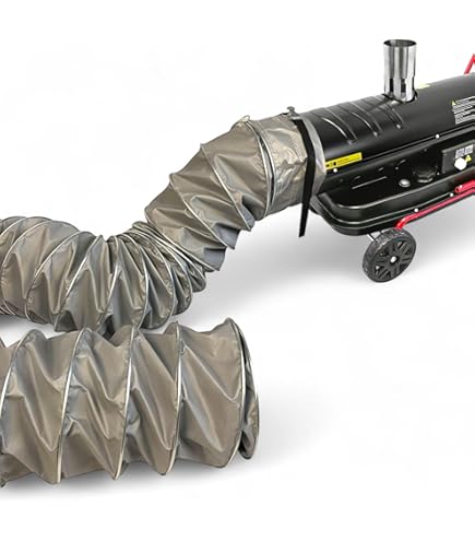 DAHTEC Indirect Chauffage Diesel 20 KW - Radiateur Industriel - 38L Grand Réservoir - Grandes Roues, Thermostat Réglable & Indicateur De Niveau D' Huile - Pour Ateliers, Chantiers, Agricole