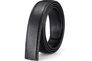 Nelbons Men's Leather Ratchet Belt Strap Only 35mm 1 3/8,Leather Belt without Buckle,replacement belt