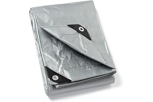 GUARD SHIELD Telone di copertura con occhielli, impermeabile, 2 m x 3 m, colore argento, multifunzione, in poliestere, 120 g/㎡, in tessuto, multiuso, resistente agli strappi, stabilizzato ai raggi UV