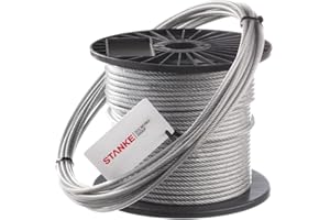 Seilwerk STANKE Fune in Acciaio Zincato con Rivestimento in PVC Rivestimento in plastica Cavo per appendere il Bucato per la Silvicoltura DINPVC 6x7+FC 4 mm 50 m