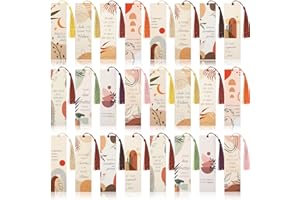 Sinmoe 24 Pezzi Segnalibri con Frasi Motivazionali in Italiano Segnalibro Ispiratore con Nappa Segnalibri di Carta Colorati Regalo Grazie per Colleghi Natale Compleanno Ringraziamento(Piante)