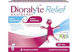 Dioralyte Relief Raspberry - Fast and Effective Rehydration Treatment to Help Replace the Loss of Body Fluid and Electrolytes (minerals and salts) - Raspberry Flavour, 6 Count (Pack of 1)