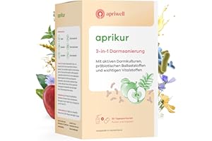 ‎APRIWELL Aprikur 2-Phasen Darmkur & Darmsanierung | Darmbakterien, Ballaststoffe & Vitalstoffe | natürlich & ganzheitlich | 25 Milliarden Bakterien, Apfelpektin, Flohsamenschalen, Inulin, Spirulina, Biotin
