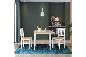 ZANOFIRA Wooden Square Dining Table and 2 Chairs Set Dining Home Kitchen Furniture