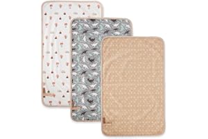 Hamur Home bärbart skötunderlägg vattentätt 40 x 70 cm set om 3, återanvändbar baby skötmatta maskintvättbar för resande inlindning clutch