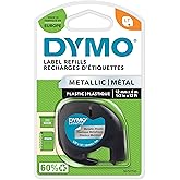 Dymo S0721730, LetraTag Metalik Şerit (12 mm x 4 mt), Gri (59429)