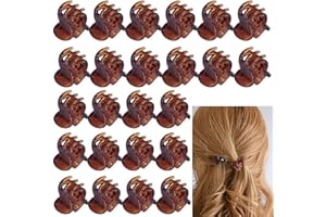 ZFLYXIAOHUA Pinze Per Capelli,24 Pezzi Mini Clip per Capelli,Capelli Clip Artiglio,Mollette Forcina Antiscivolo,Donna Mollette per Capelli,Piccole Mollette Adatto per Ragazze e Donna(Marrone)
