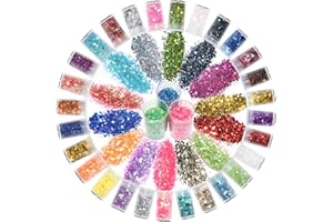 RUIBAVYA Paillettes Chunky pour Art & Craft 32 Couleurs Poudre de Paillettes Glitter Shaker Set Paillette Cosmétiques pour Ongles Nail Art, Maquillage, Visage,Corps, Cheveux,DIY,Halloween, Carnaval-B