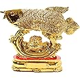 The Spiritual Living Arowana Fish Statue II Feng Shui Fish with Wealth Pot II Strong Wealth Symbol II 8 x 2.5 x 7 Inch II Prosperity Wealth Symbol II Vastu Products II Home & Office