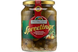 ACCPO Spreewaldhof Spreelinge Gewürzgurken mit frischem Dill und Zwiebeln, 1 x 670 g, Abtropfgewicht 1 x 360 g