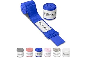Serigala 4,5m Boxbandagen mit Daumenschlaufe - Halb elastische Bandagen Boxen mit extra breitem Klettverschluss - Kampfsport Bandagen für Thaiboxen, Kickboxen, MMA und Muay Thai