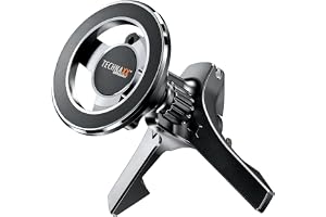 Technaxx Magnetic Air Vent Biltelefonhållare TX-304, 360° roterande bilfäste för iPhone 12 och högre med kabelhantering, starka N52-magneter och metallring för alla telefoner