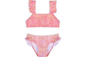 POWER FLOWER Maillot de Bain pour Filles Ensemble Bikini Deux Pièces Tankini Sets Maillot de Bain pour Filles 2-14 Ans