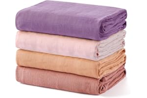 momcozy Chusta dla niemowląt, duża chusta muślinowa, 120 x 120 cm, pieluchy muślinowe, kocyk dla chłopców i dziewczynek, jednolity zestaw 4 sztuk