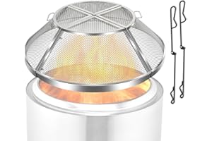 HYDREAM Feuerschalenschutz für Solo-Herd, Ranger, 38,1 cm, Edelstahl-Funkenschutz für Solo Ranger, Feuerstellen, Netzschutz, Abdeckung oben, Funkenschutz, Outdoor, strapazierfähig, für heiße Glut, Silber