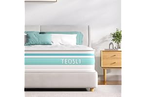TeQsli Double Mattress, 4FT6 7-Zone Gel Memory Foam, 10 Inch Pocket Sprung Hybrid Orthopedic Mattress Medium Firm for Pressure Relief and Motion Isolation, Double (135x190x25cm)