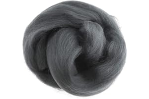 Trimits Natural Felting Roving Wool, Dark Grey, 10 g