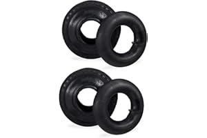 Relaxdays 2x Sackkarrenreifen mit Schlauch, Ersatzreifen 3.00-4" für Sackkarre, Stollenprofil, 125 kg, 260x85mm, schwarz