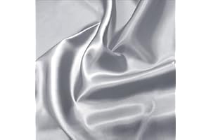 UK FABRICS ONLINE Silver Silky Satin Fabric by The Metre Material for Sewing Dressmaking Upholstery Curtains Cushions Embroidery Quilting W150CM - 1 Metre