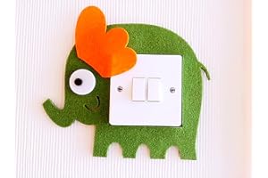 London Golden Swan Super Cute 3D Elephant Light Switch Wall Sticker, Super Cute! Premium Quality Thick Felt Material, Unique On Amazon! Kids Children Boys Girls Bedroom Nursery Room Decor!