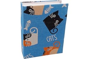 Dankeler Album fotografico per bambini, album fotografico da scaffale 10x15 cm con 100 tasche, libro fotografico con copertina in lino per la famiglia(Gattino)