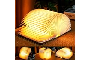 TRUMPETS Lampe Livre Led Pliante RGB, Lampes d'ambiance 2500mAh Rechargeable USB-C, Idéal Décoration de Nuit Maison et chambre, Cadeau d’anniversaire(Blanc chaud | 12 * 9 cm) (12 cm | Blanc Chaud)