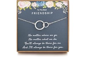 TISSGIRL for Woman, Friendship Gifts, Sterling Silver Two Interlocking Infinity Ring, Friendship Necklace for Girls, Birthday Gift Christmas Jewelry