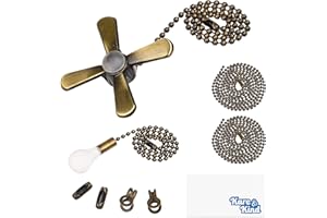 KARE & KIND Catenella Luce e Ventilatore- Catenella Ventilatore (31,7 cm), 1x Catenella Luce (34,5 cm), 2X Catenelle di Prolunga 1M e 4X Connettori Extra (2 Stili)