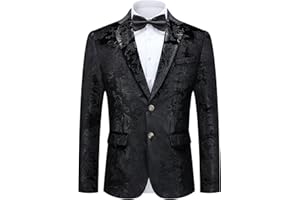 Autsel Blazer Homme de fête à Paillettes Casual Veste de Smoking Slim Fit pour Soirée Veste de Costume Mode