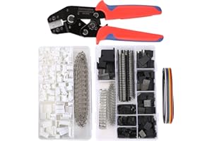 Dechengbao Dupont Kit d'outils à sertir avec 1550 connecteurs de 2,54 mm et 460 connecteurs JST-XH de 2,54 mm pour AWG 28-20 (0,08-0,5 mm²)